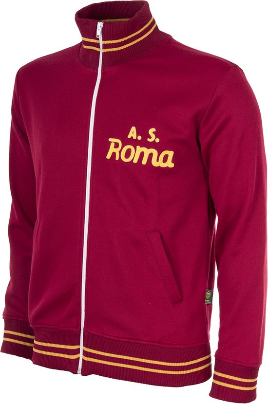 COPA – AS Roma 1974 – 75 Veste de football rétro – Hommes – Rouge – S