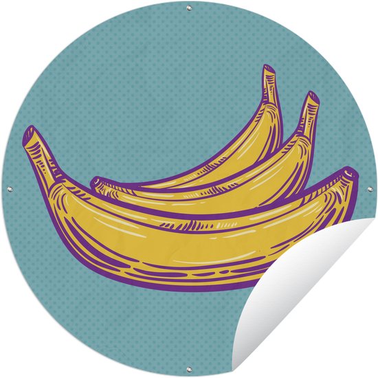 Dessin de cercle de jardin de bananes – 90×90 cm – Affiche ronde de jardin – Extérieur