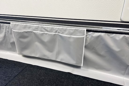 Bande de tirage de caravane ESVO de 6 mètres – résistante avec velcro – grise – 60 cm + sac de rangement