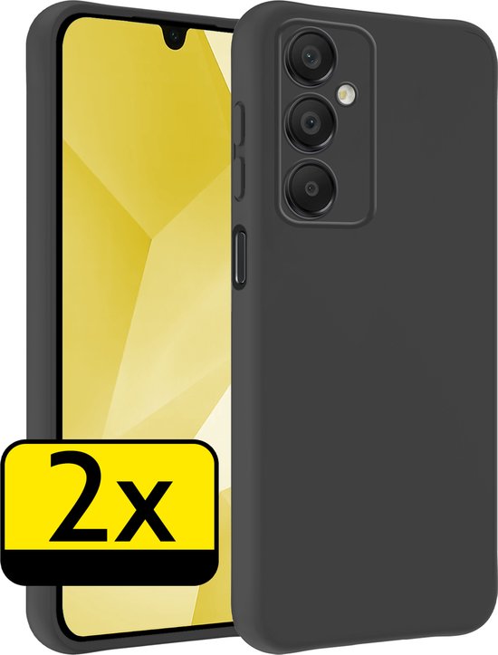 Coque adaptée pour Samsung A16 coque en Siliconen – coque adaptée pour Samsung Galaxy A16 coque Siliconen – Zwart – 2 pièces