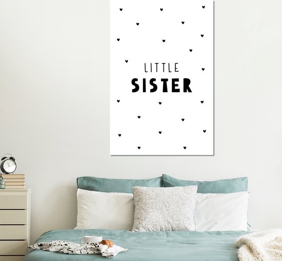 Décoration murale Métal – Peinture Aluminium Industriel – Filles – Soeur – Petite soeur – Dictons – Citations – 100×150 cm – Dibond – Photo sur aluminium – Décoration murale industrielle – Pour le salon/chambre