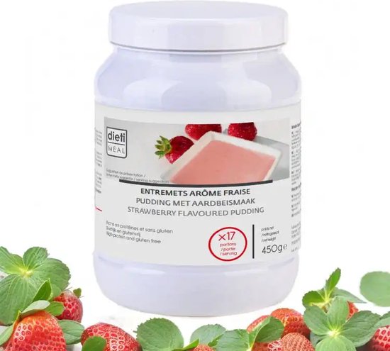 Dessert Dieti aux fraises – 450 grammes – Substitut de repas
