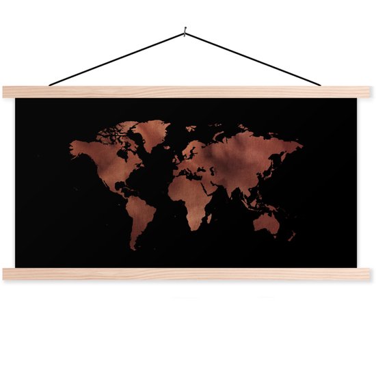 Décoration murale – Carte du Wereldkaart – Cuir – Rose – Affiche scolaire – 150×75 cm