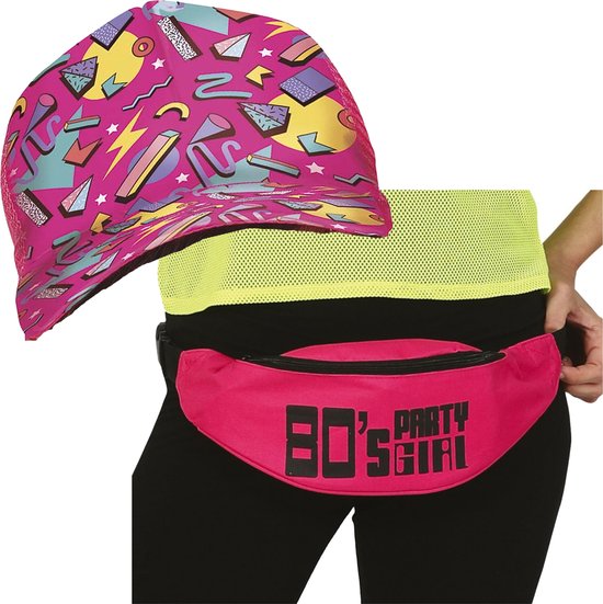 Bad 80s/90s party dress up set – dames – casquette rétro et fanny pack – accessoires d’habillage des années 80/90