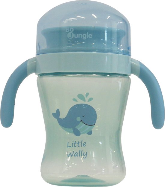 Bo Jungle – Gobelet vaisselle enfant – gobelet anti-goutte 360° – 240 ml – Avec anses et couvercle – Gobelet Little Wally 360°