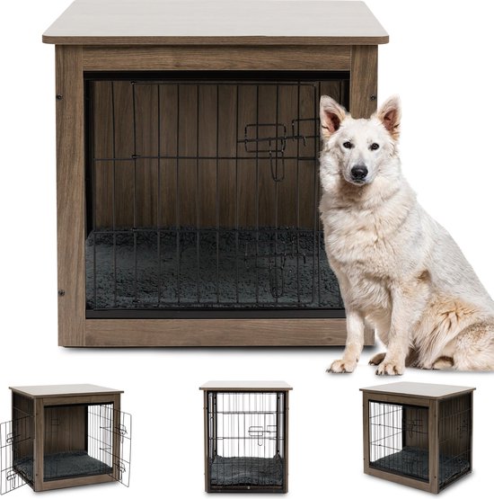 Caisse pour chien en bois MaxxPet – Niche pour chien d&rsquo;intérieur – Niche – chenil – 69x51x60cm