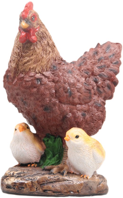 Farmwood Animals Kip + poussins marron 15x11x20cm
