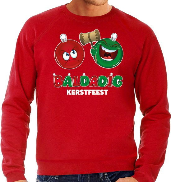 Bellatio Decorations mauvais pull de Noël/pull pour hommes – Noël tapageur – rouge – coquin L