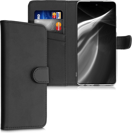 Étui de téléphone kwmobile pour Samsung Galaxy A52 / A52 5G / A52s 5G – Étui avec porte-cartes en noir – Étui portefeuille