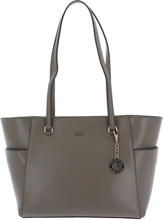 DKNY Cuir Sac shopper Sac à épaule Bryant Pocket Tote Toffee Brun