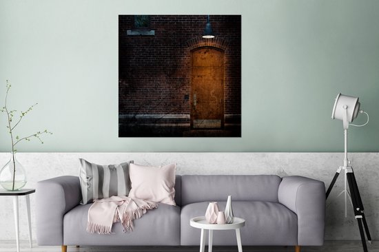 Décoration murale Métal – Peinture Aluminium Industriel – Porte – Applique – Lampe – Architecture – 90×90 cm – Dibond – Photo sur aluminium – Décoration murale industrielle – Pour le salon/chambre