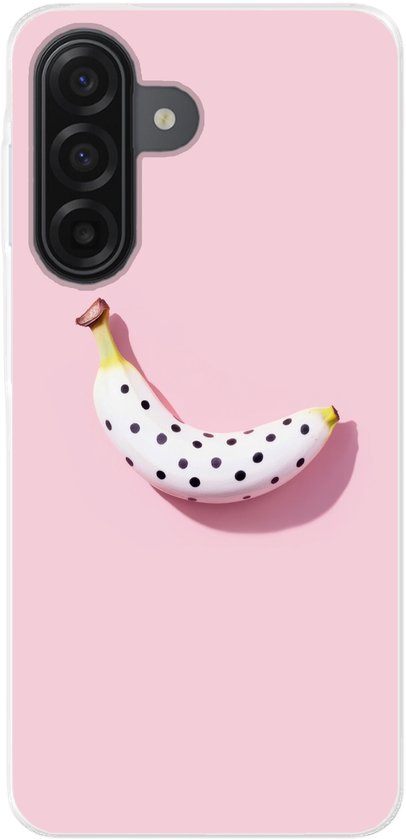 Étui téléphonique Convient pour étui Samsung Galaxy A17 – Banane – Points – rose – Étui téléphonique Siliconen Étui téléphonique