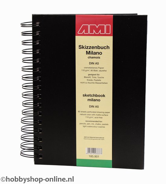Carnet de croquis A5 Milano 110g classeur à anneaux