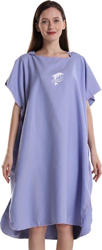 Bovista Surf Poncho – Femme – Homme – Serviette à langer – Adultes – Doux – Poncho – Violet