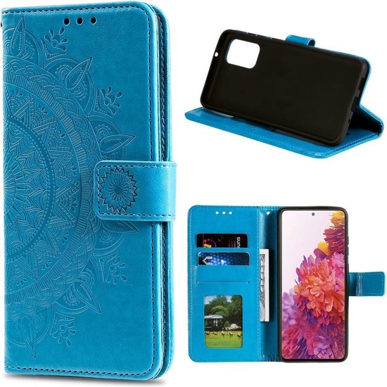 Coque Samsung Galaxy S20 FE – Etui Fleurs Book – Blauw