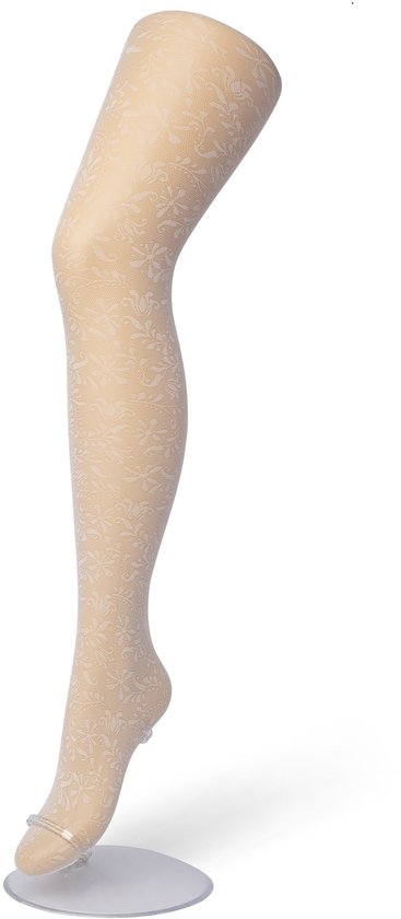 Bonnie Doon Collants Kinder à Fleurs taille 140/158 M Off White Cassé – Collants Filles – Beau Motif Bloem – Chique – Festif – Vacances – Collants Kids – Très Confortable – Wit Cassé – Crème – Ivoire – BP203902.2