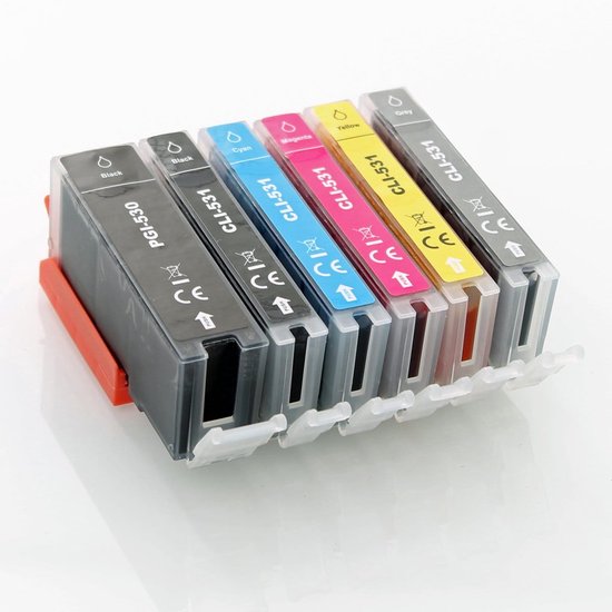 Canon – Pack de 6 cartouches d&rsquo;encre – PGI530 – Noir – Marque maison – compatible avec PGI-530, CLI-531, TS8750, TS8751
