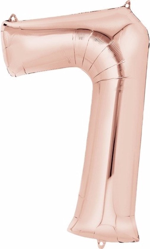 Ballon aluminium numéro 7 or rose