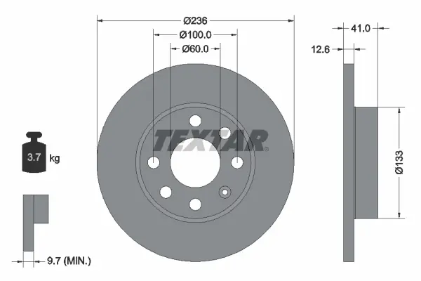 Disque de frein TEXTAR 92020903