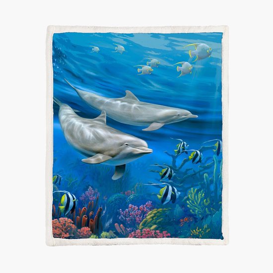 Couverture Polaire 150*200cm Dauphins