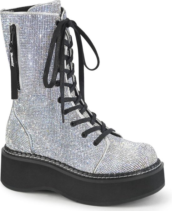 Demonia Platform Bottes femmes -41 Shoes- EMILY-362 US 11 Argent/ Zwart