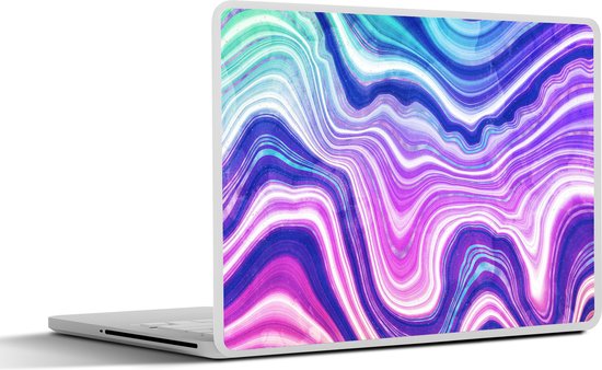 Autocollant pour ordinateur portable – 11,6 pouces – Marbre – Violet – Blauw – 30x21cm – Autocollants pour ordinateur portable – Peau pour ordinateur portable – Couverture
