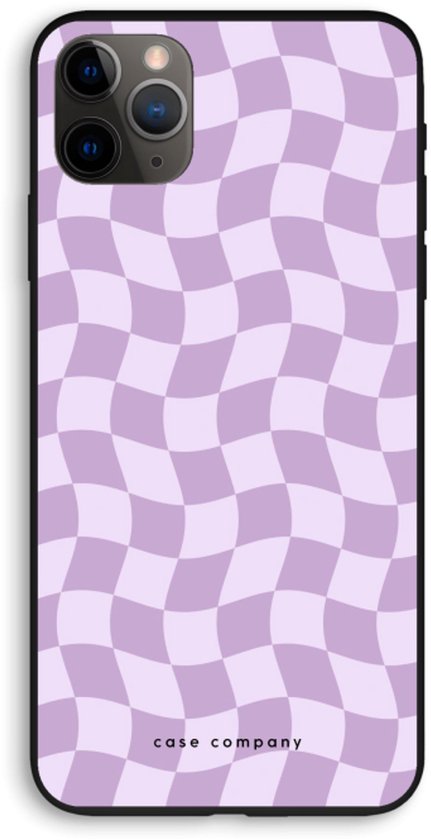 Case Company® – Coque iPhone 11 Pro Max – Grille Violet – Protection de téléphone biodégradable – Tous les côtés et protection des bords de l&rsquo;écran