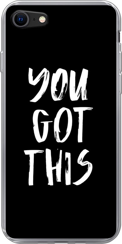 Coque iPhone SE 2020 – Proverbes – Motivation – Zwart – Wit – Siliconen