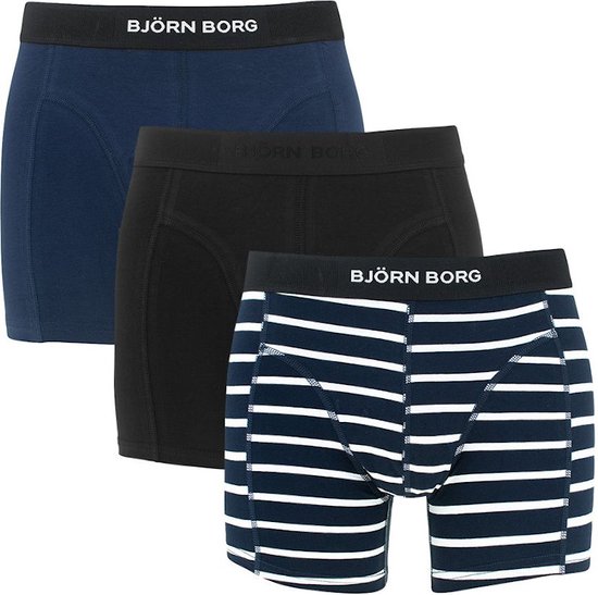 Boxers de 3 boxers Bjorn Borg Solid Sammy Shorts BB SINGLE STRIPE Black Beauty