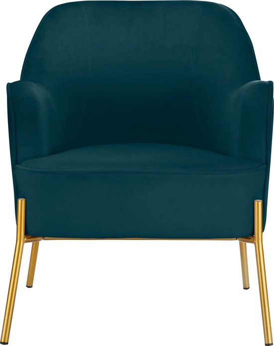 Chaise d&rsquo;appoint rembourrée en velours pétrole