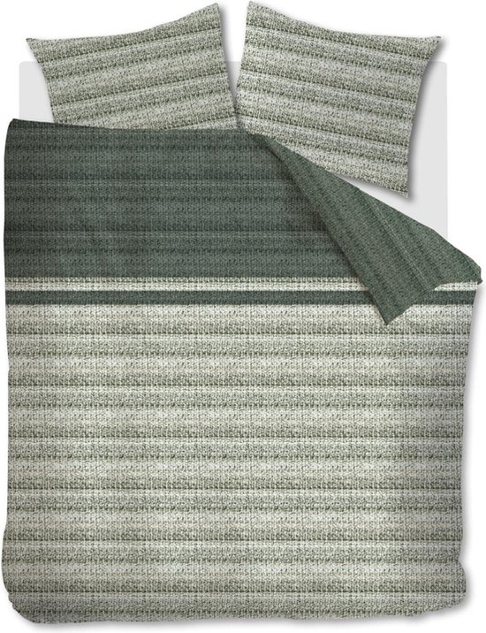 Beddinghouse Lorena Housse de couette – Lits jumeaux – 240×200/220 cm – Gris vert