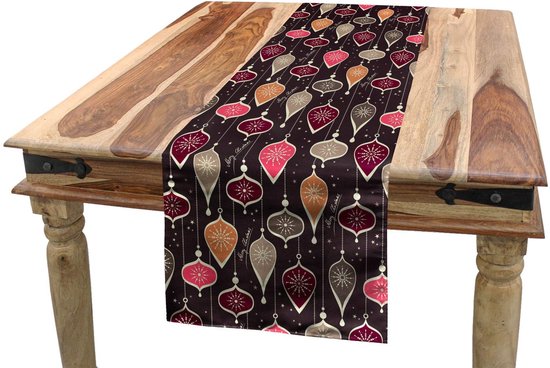 Chemin de table ABAKUHAUS – 40×180 cm – fleuri, marron foncé/beige
