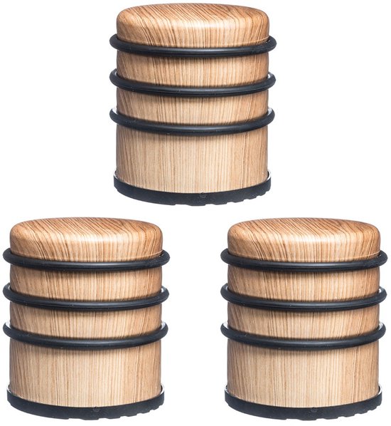 Eazy Living Doorstop Dray Ø 7 cm Bois – 3 Pièces