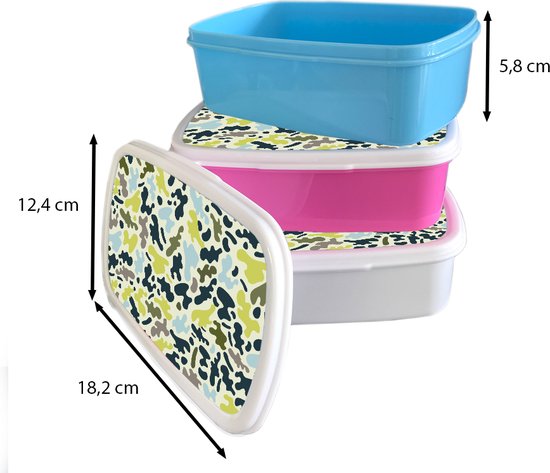 Boîte à pain Rose – Boîte à lunch Camouflage – Vert – Blauw – Garçons – Enfants – Boîte à pain 18x12x6 cm – Boîte à pain – Boîtes à pain pour enfants et adultes