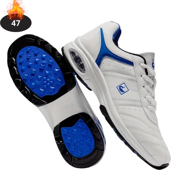 Chaussures de golf Livano pour homme – Vêtements de golf – Chaussures de golf antidérapantes – Golf – Bleu roi – 47