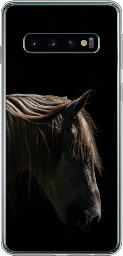 Coque Samsung Galaxy S10 – Cheval – Animaux – Wit – Siliconen