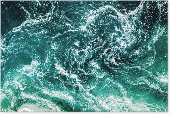 Décoration murale Océan – Water – Mer – Luxe – Vert – Turquoise – 180×120 cm – Poster jardin – Toile jardin – Poster extérieur