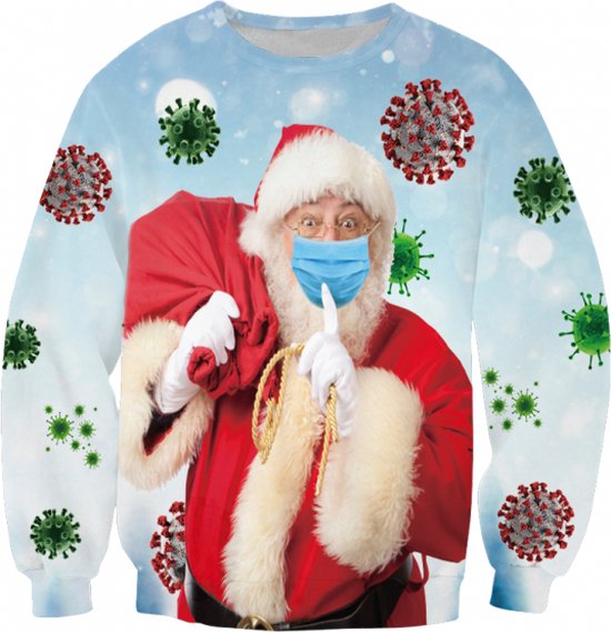 Pull de Noël moche Fuck Corona – Taille: M – Pull de Noël – Pull de Noël homme – Pull de Noël femme – Pulls de Noël moches – outfit de Noël – Costumes de Noël – Pull de Noël moche – Pull de Noël fou –