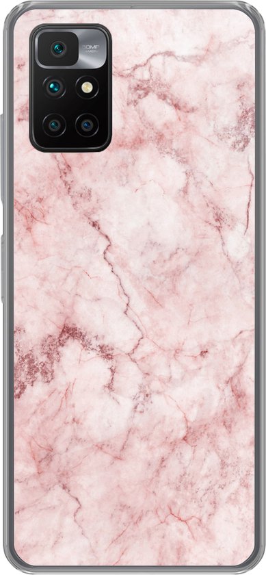 Convient pour coque Xiaomi Redmi 10 – Imprimé marbre – Rose – Luxe – Étui de téléphone en Siliconen