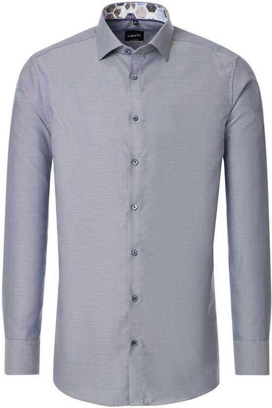 Chemise Venti anthracite, col Kent, motif, coupe moderne – XL
