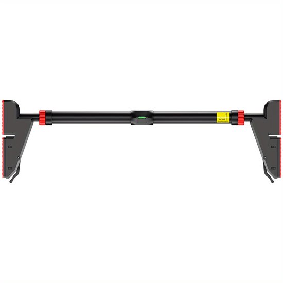 Barre de traction – Cadre de porte – Barre de traction sans perçage – Pied antidérapant triangulaire – Taille réglable 96-145 cm – Niveau à bulle intégré – Poignée confortable – Mécanisme de verrouillage.