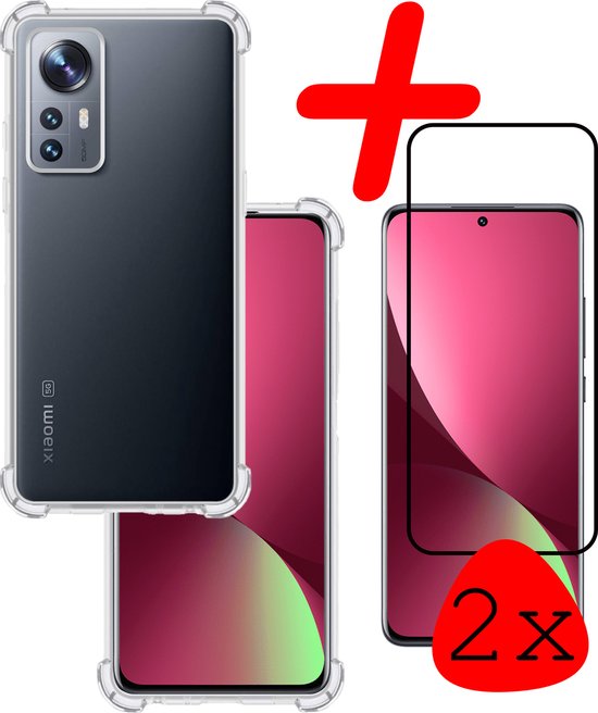 Coque Xiaomi 12X Antichoc avec 2x Protecteur d&rsquo;écran en Tempered Glass Trempé – Protection d&rsquo;écran Xiaomi 12X Housse en Verre de Protection Antichoc – Transparente