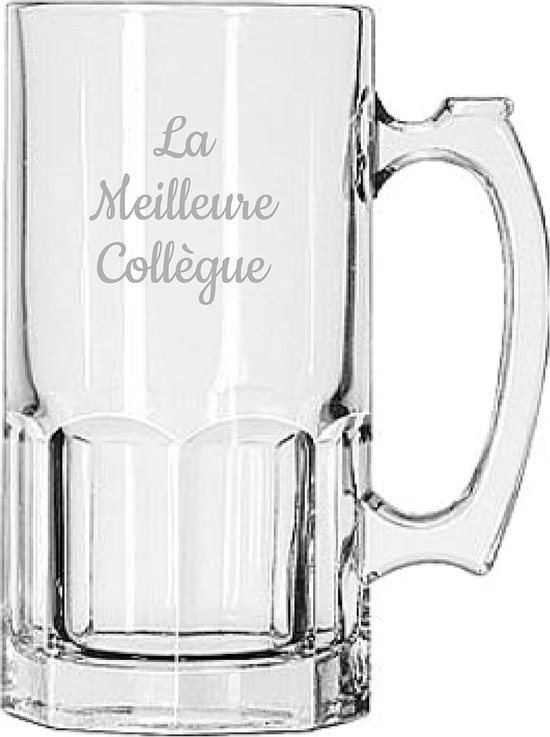 Chope à bière gravée – 1ltr – La Meilleure Collègue
