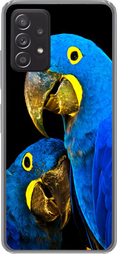 Coque Samsung Galaxy A33 5G – Perroquet – Vogel – Ressorts – Blauw – Coque de téléphone en Siliconen