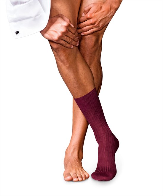 FALKE No. Chaussettes homme 7 Finest Merino – rouge foncé (barolo) – Taille : 39 – 40