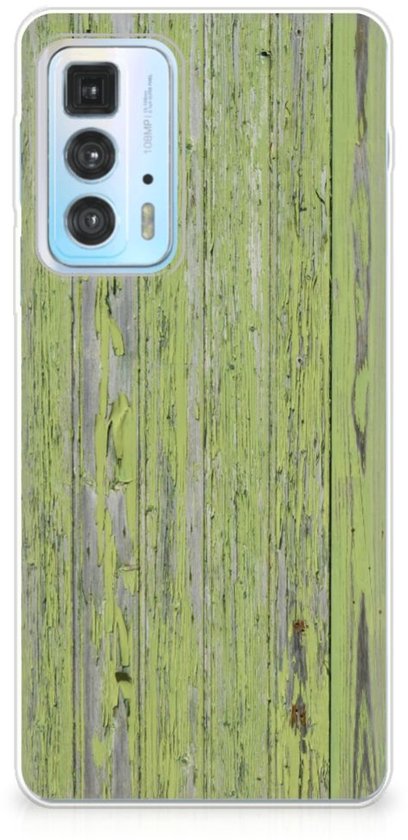 Coque pour Motorola Edge 20 Pro TPU Silicone Bumper Wood Green