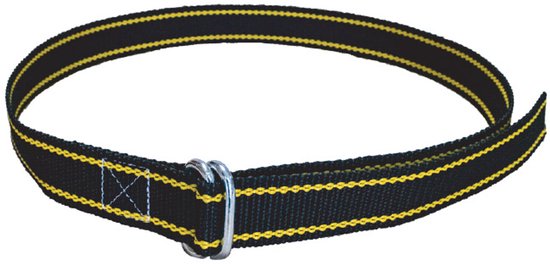 Collier avec boucle à serrage 160 cm – Noir/Jaune – 40 mm de large – Collier pour bovins