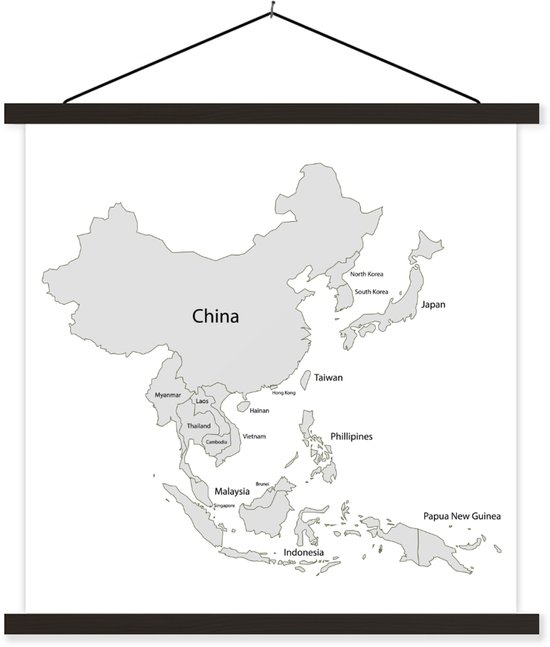 Carte de l&rsquo; Asie avec les noms de pays 60×60 cm