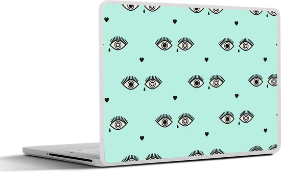 Autocollant pour ordinateur portable – 13,3 pouces – Filles – Yeux – Hartjes – Motifs – Fille – Kids – Enfants – 31×22,5 cm – Autocollants pour ordinateur portable – Peau pour ordinateur portable – Couverture