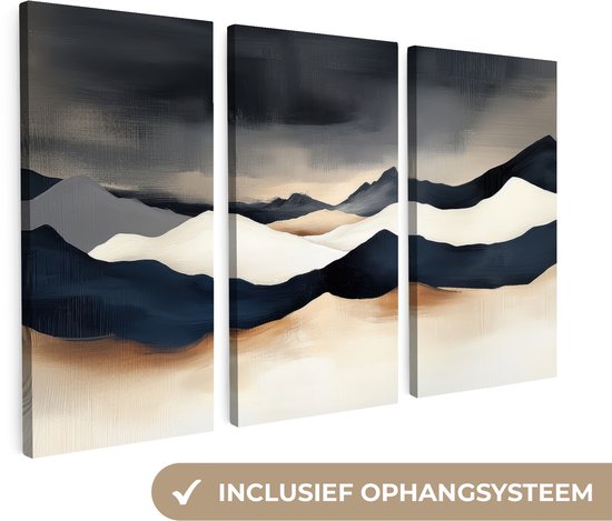 Ensemble de peintures sur Décoration murale triptyque – Paysage – Abstrait – Moderne – Décoration murale salon – Décoration chambre – Accessoires chambre – Peintures sur toile